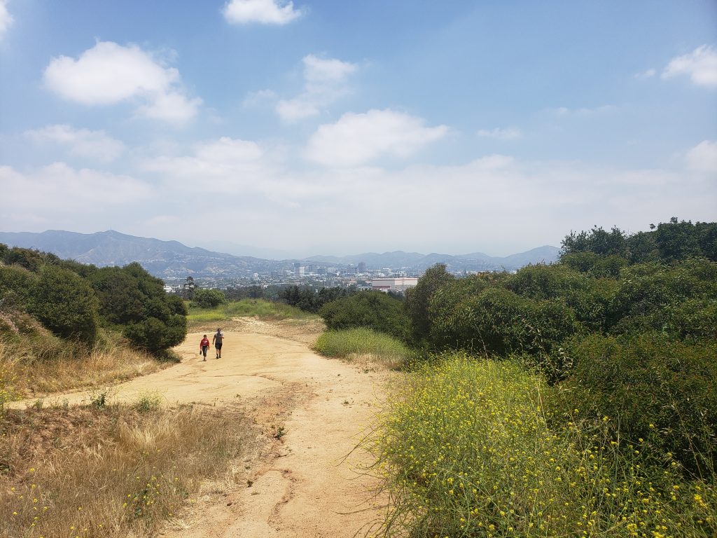 View of Glendale from the top of a trail in Griffith Park