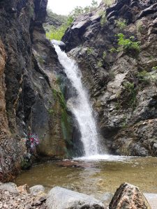 Waterfall at the end of a hike in Altadena, CA