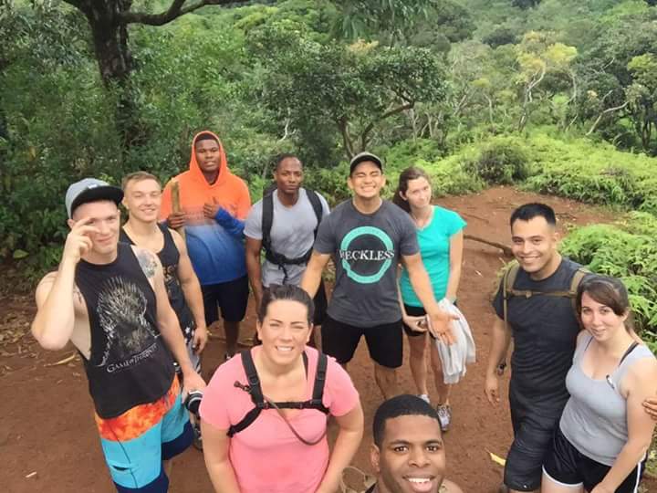 Group photo on a hike in Hawaii