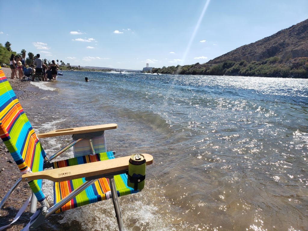 Beach chair on the river