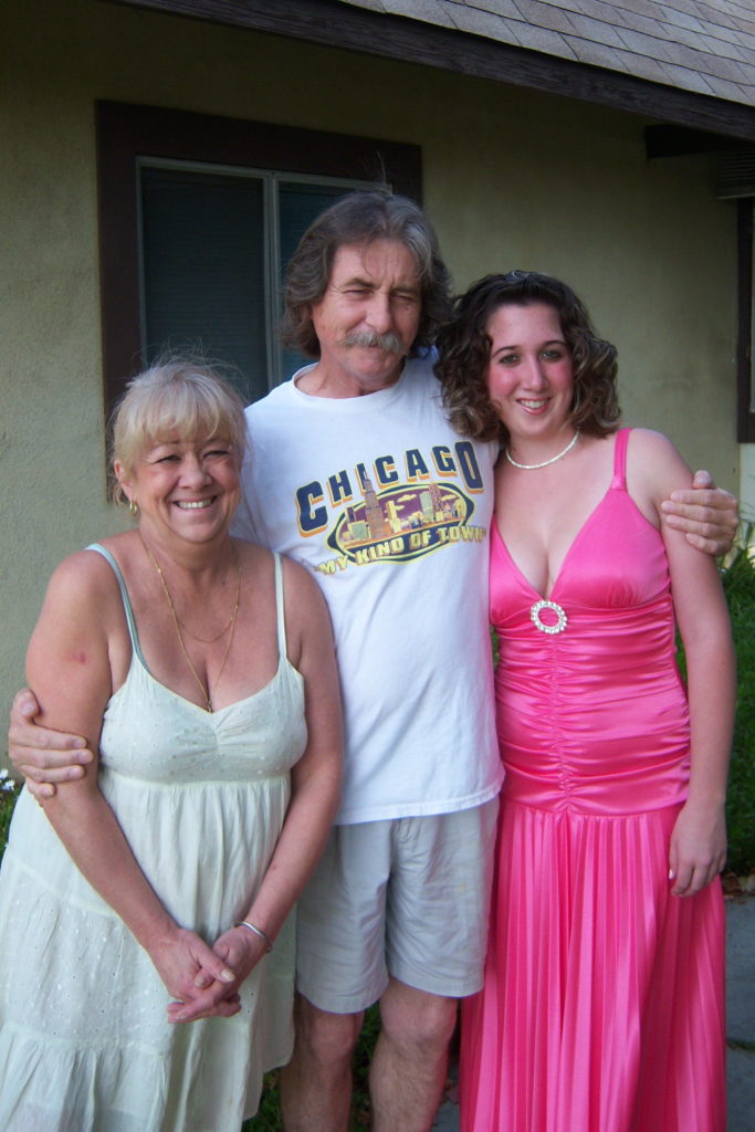 Mother, Father, and Daughter before prom