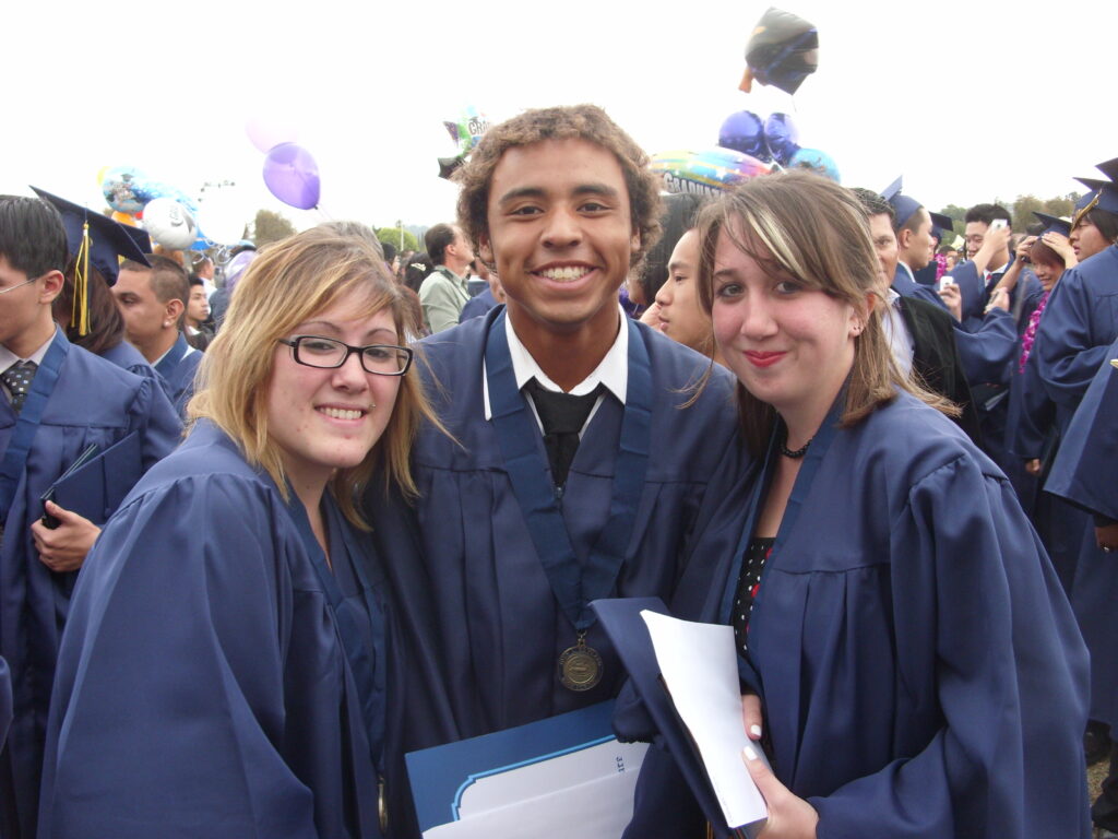 Students at their High School graduation