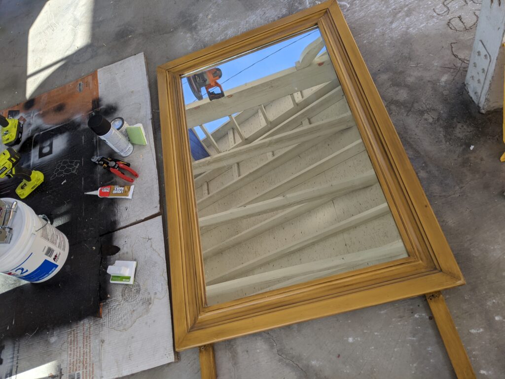 Wooden framed mirror